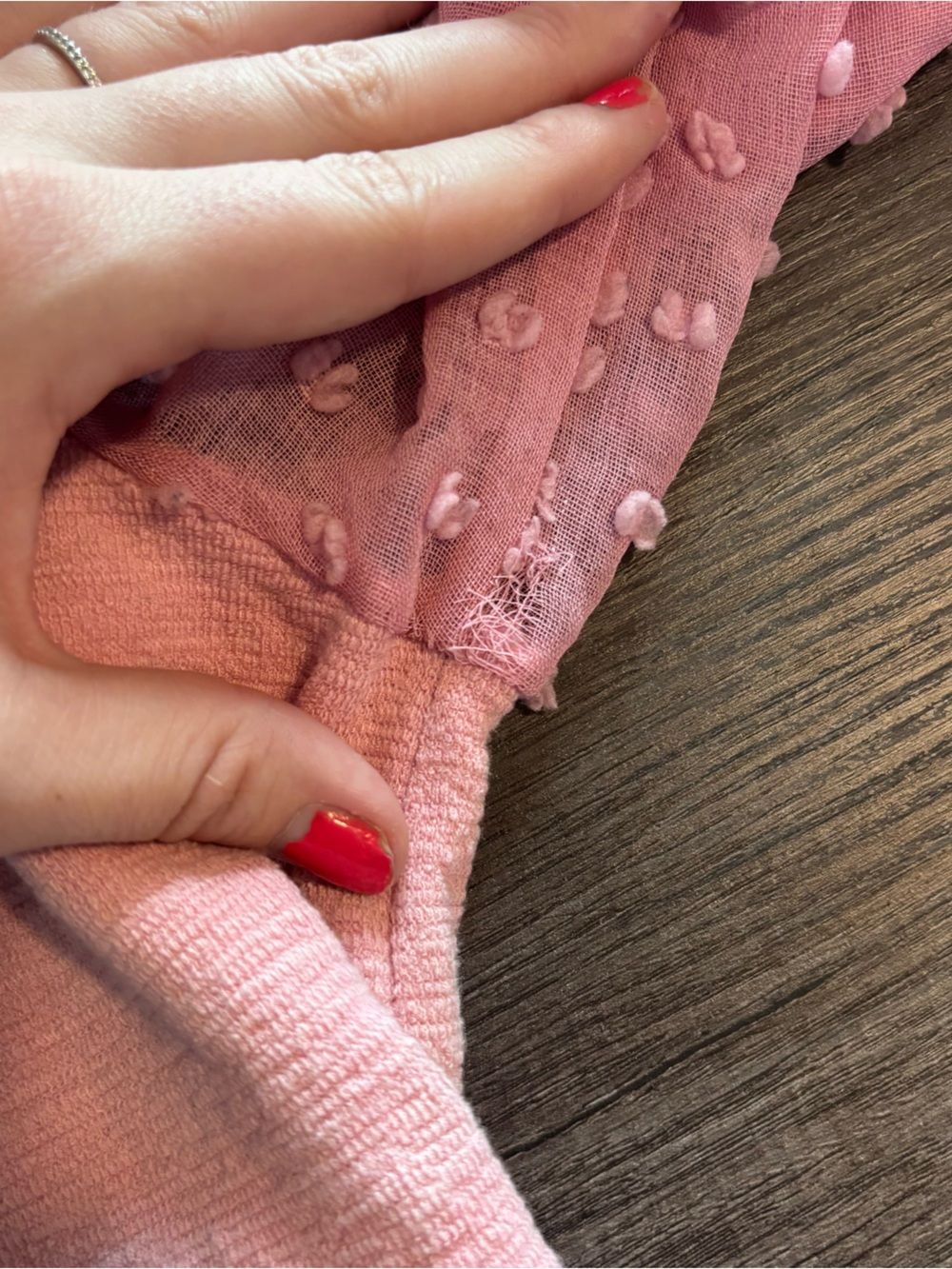 Maeve Anthropologie Puff Sleeve Top Womens Small Pink Swiss Dot Knit - Picture 9 of 9